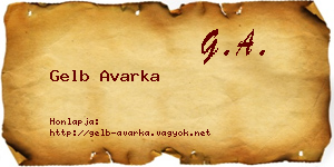 Gelb Avarka névjegykártya